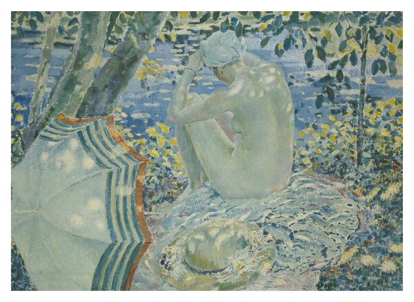 Üveg kép - Frederick Carl Frieseke, On the Bank, reprodukciók (70x50 cm)