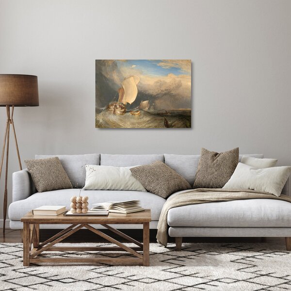 Üveg kép - William Turner, Fishing Boats with Hucksters Bargaining for Fish, reprodukciók (70x50 cm)