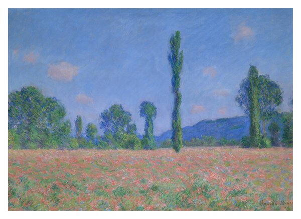 Üveg kép - Claude Monet, Poppy Field (Giverny), reprodukciók (70x50 cm)