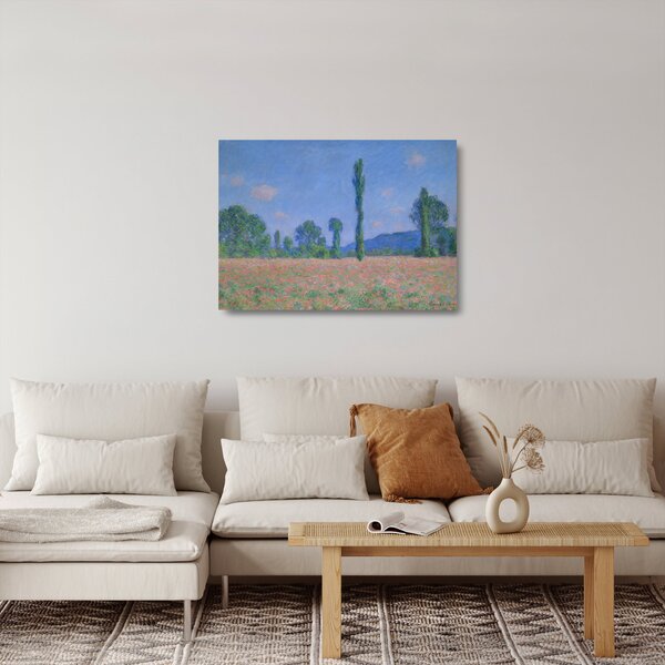 Üveg kép - Claude Monet, Poppy Field (Giverny), reprodukciók (70x50 cm)