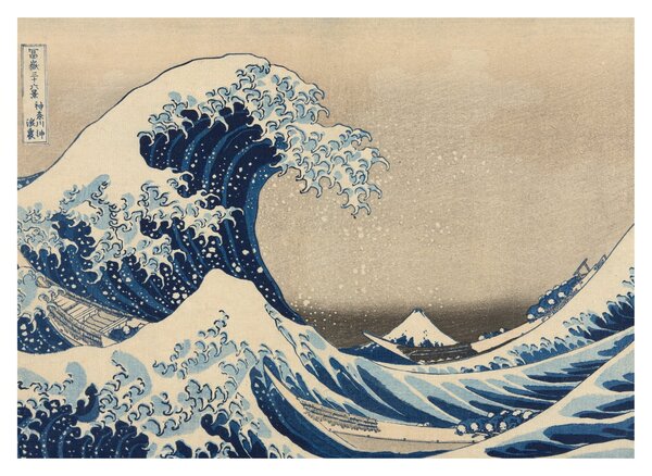 Üveg kép - Katsushika Hokusai, Under the Wave off Kanagawa, reprodukciók (70x50 cm)