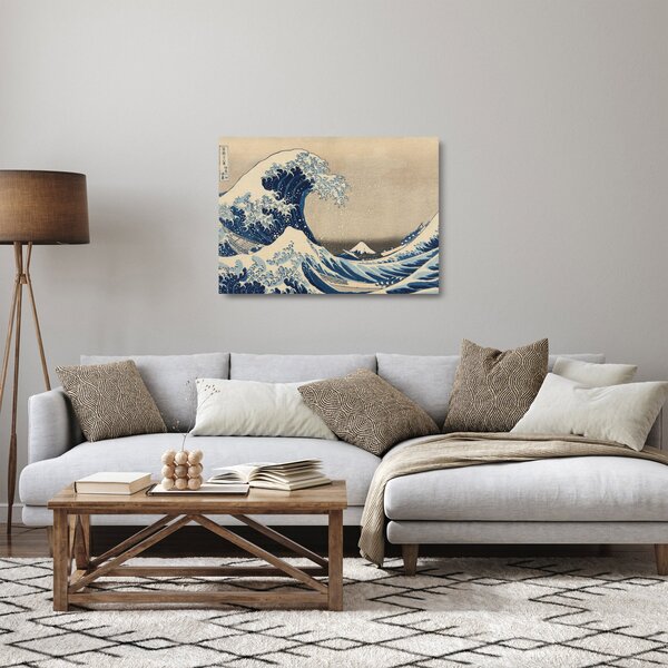 Üveg kép - Katsushika Hokusai, Under the Wave off Kanagawa, reprodukciók (70x50 cm)
