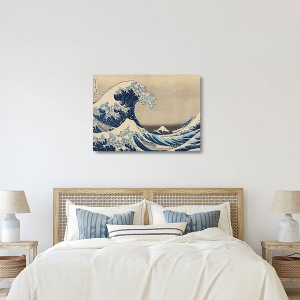 Üveg kép - Katsushika Hokusai, Under the Wave off Kanagawa, reprodukciók (70x50 cm)