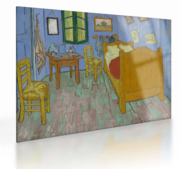 Üveg kép - Vincent van Gogh, The Bedroom, reprodukciók (70x50 cm)