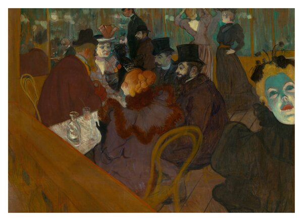 Üveg kép - Henri de Toulouse-Lautrec, At the Moulin Rouge, reprodukciók (70x50 cm)