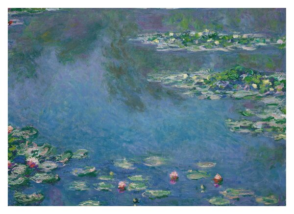 Üveg kép - Claude Monet, Water Lilies, reprodukciók (70x50 cm)