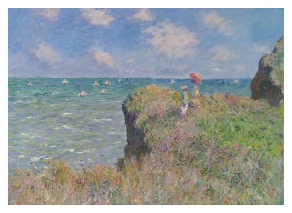 Üveg kép - Claude Monet, Cliff Walk at Pourville, reprodukciók (70x50 cm)