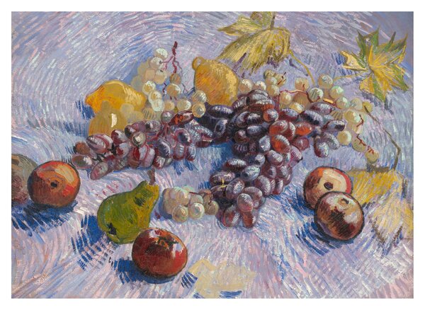 Üveg kép - Vincent van Gogh, Grapes, Lemons, Pears, and Apples, reprodukciók (70x50 cm)