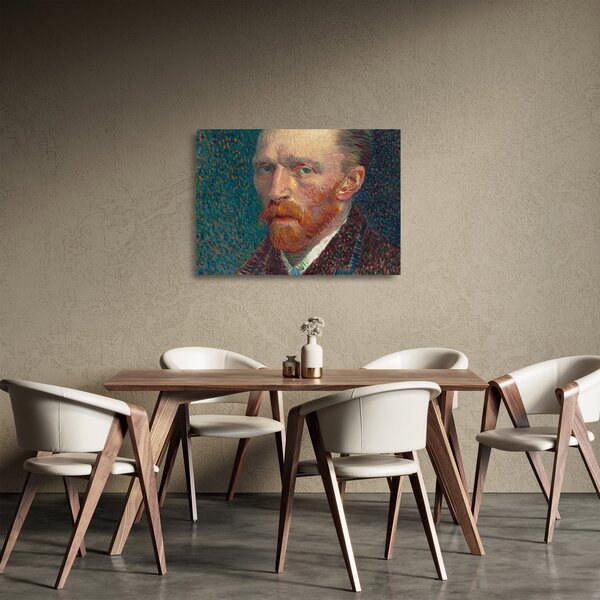 Üveg kép - Vincent van Gogh, Self-Portrait, reprodukciók (70x50 cm)
