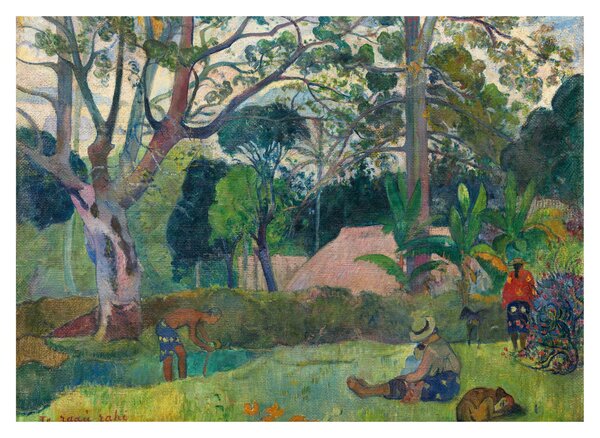 Üveg kép - Paul Gauguin, Te raau rahi (The Big Tree), reprodukciók (70x50 cm)