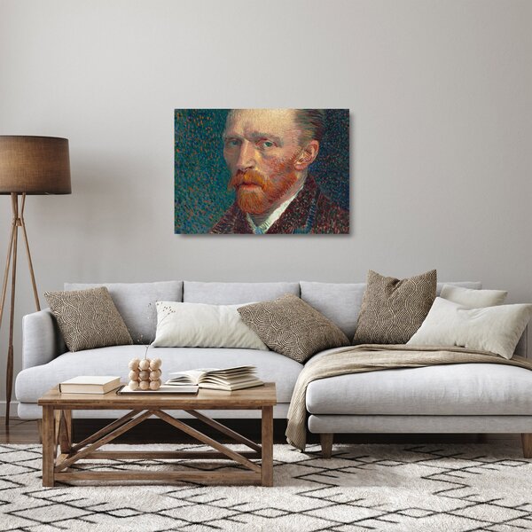 Üveg kép - Vincent van Gogh, Self-Portrait, reprodukciók (70x50 cm)
