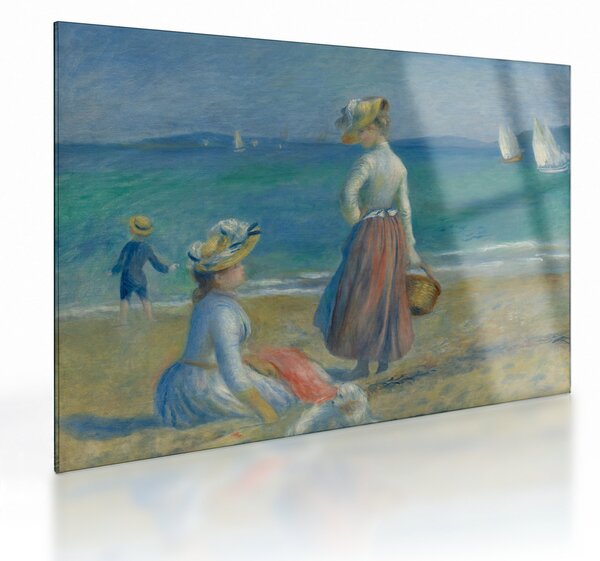 Üveg kép - Auguste Renoir, Figures on the Beach, reprodukciók (70x50 cm)