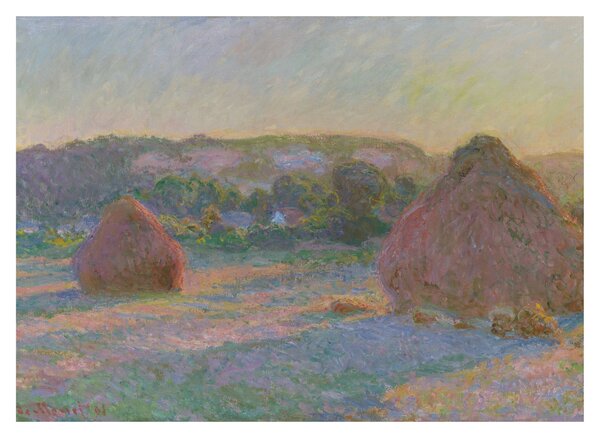 Üveg kép - Claude Monet, Stacks of Wheat (End of Summer) , reprodukciók (70x50 cm)