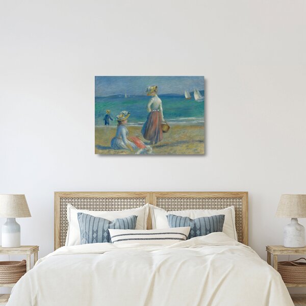 Üveg kép - Auguste Renoir, Figures on the Beach, reprodukciók (70x50 cm)