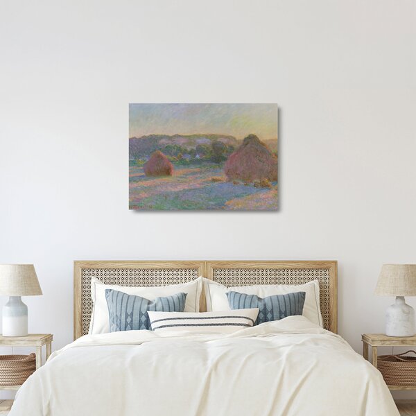Üveg kép - Claude Monet, Stacks of Wheat (End of Summer) , reprodukciók (70x50 cm)