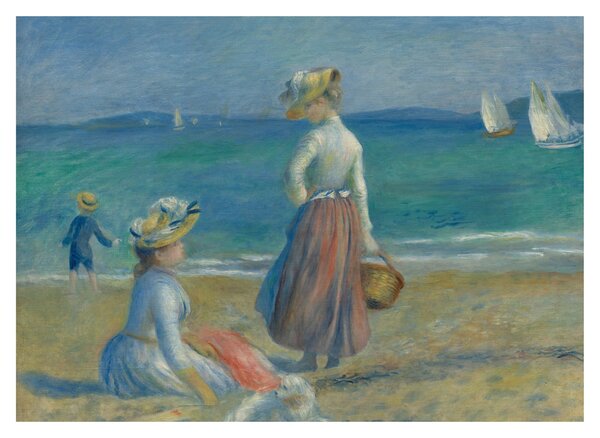 Üveg kép - Auguste Renoir, Figures on the Beach, reprodukciók (70x50 cm)