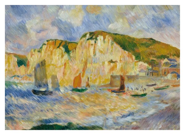 Üveg kép - Auguste Renoir, Sea and Cliffs, reprodukciók (70x50 cm)
