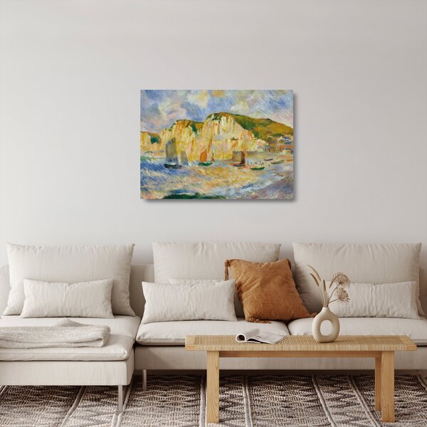 Üveg kép - Auguste Renoir, Sea and Cliffs, reprodukciók (70x50 cm)