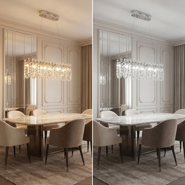 LED kristály függőlámpa SWE073-CP 60cm Chrome