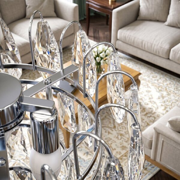 Kristály függőlámpa SWE077-CP 30cm Chrome