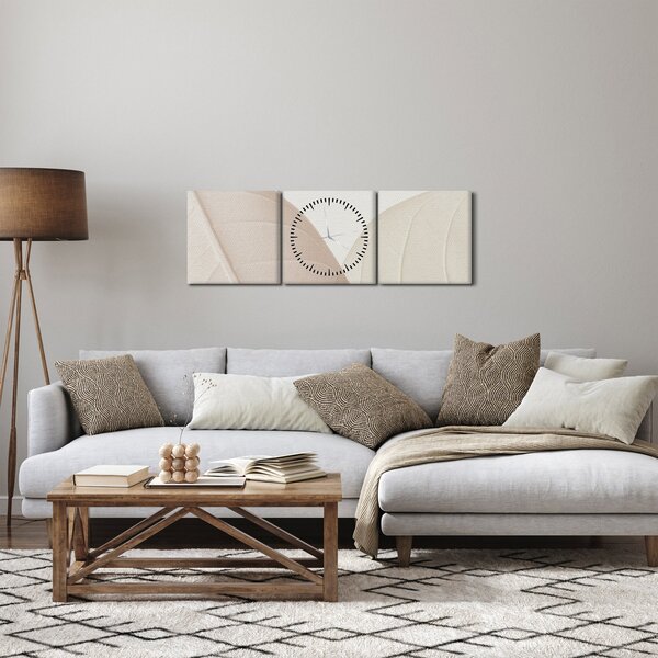 Kép - Texturált levelek (órával) (90x30 cm)