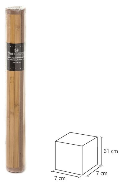 Natúr színű bambusz szőnyeg 60x90 cm – Casa Selección