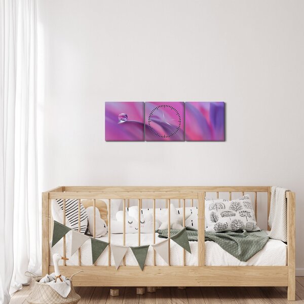 Kép - Csepp a virágon (órával) (90x30 cm)