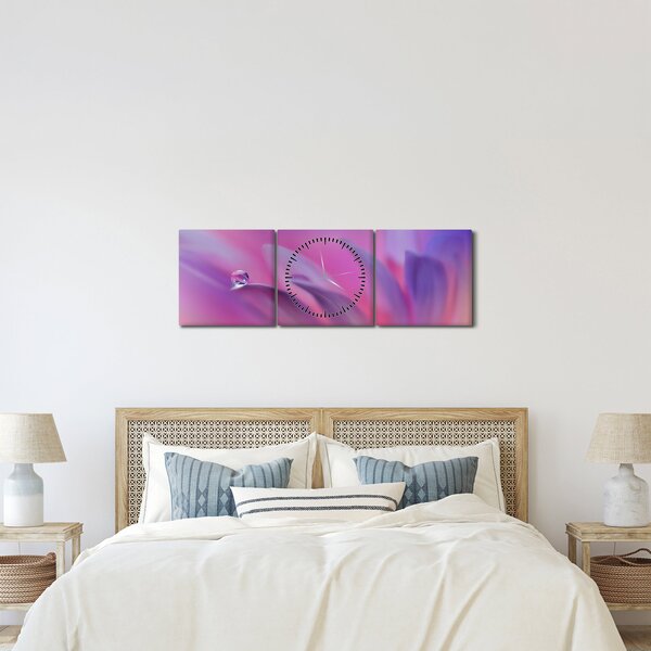 Kép - Csepp a virágon (órával) (90x30 cm)