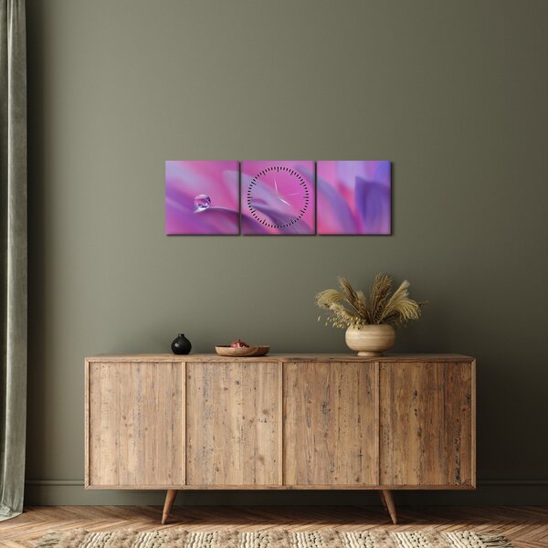 Kép - Csepp a virágon (órával) (90x30 cm)