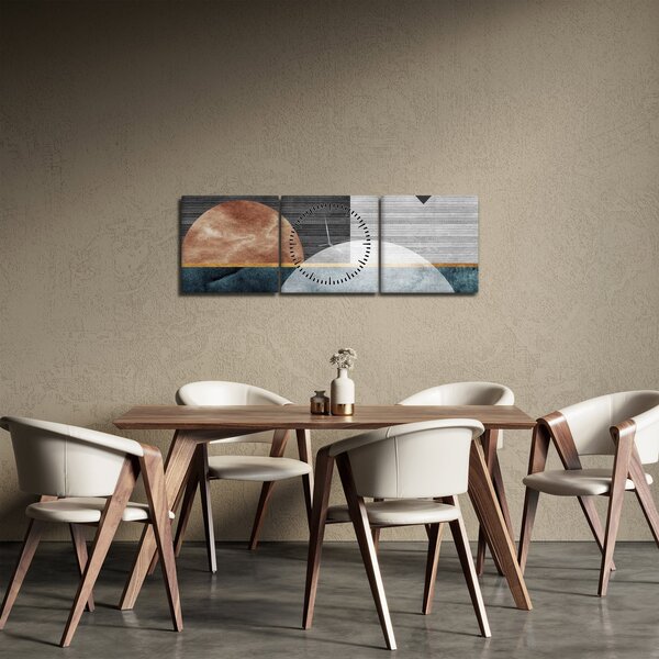Kép - Formák és textúrák (órával) (90x30 cm)