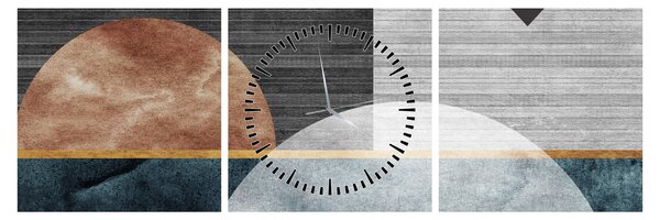 Kép - Formák és textúrák (órával) (90x30 cm)