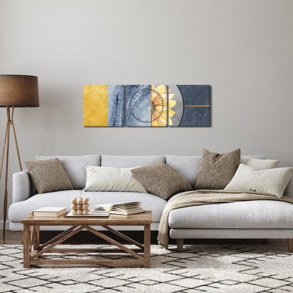 Kép - Formák és a virág (órával) (90x30 cm)