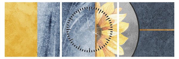 Kép - Formák és a virág (órával) (90x30 cm)