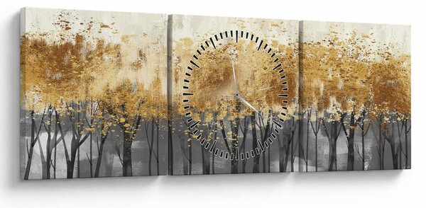 Kép - Arany fák (órával) (90x30 cm)