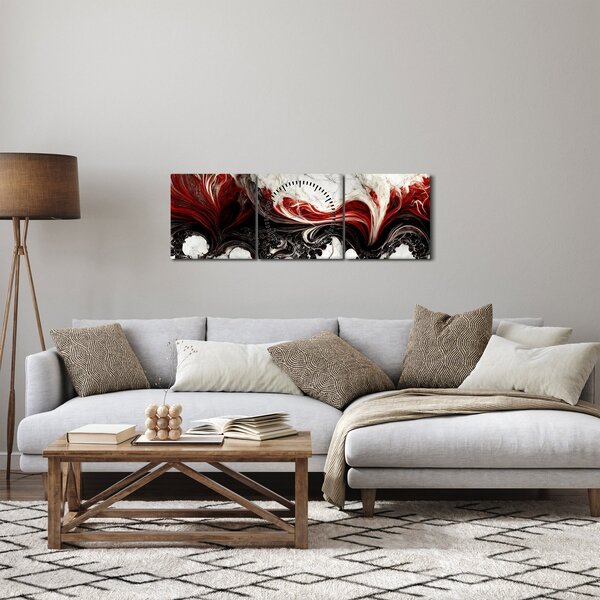 Kép - Márványos absztrakció (órával) (90x30 cm)