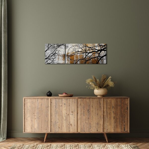 Kép - Fák sziluettek (órával) (90x30 cm)