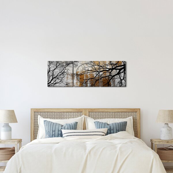 Kép - Fák sziluettek (órával) (90x30 cm)