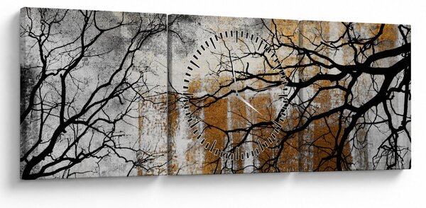 Kép - Fák sziluettek (órával) (90x30 cm)