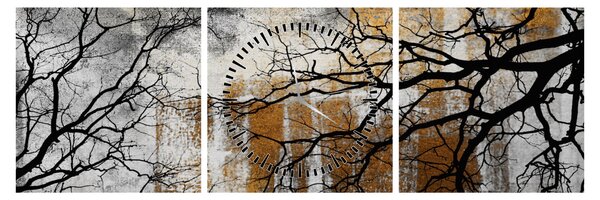 Kép - Fák sziluettek (órával) (90x30 cm)