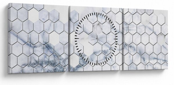 Kép - Márványozott hatszög (órával) (90x30 cm)