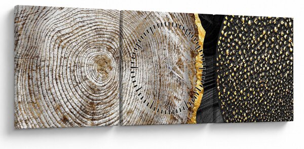 Kép - Fatörzs a kollázsban 2 (órával) (90x30 cm)