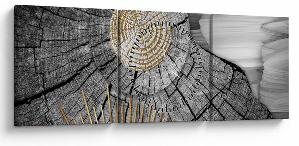 Kép - A fa törzse kollázsban (órával) (90x30 cm)