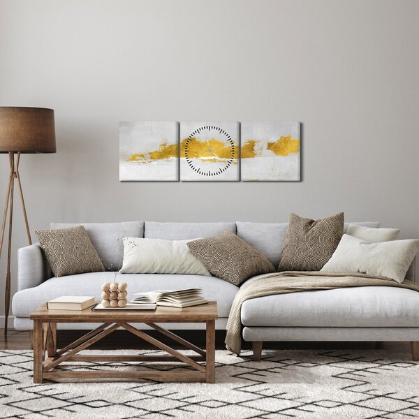 Kép - Arany és szürke vonások (órával) (90x30 cm)