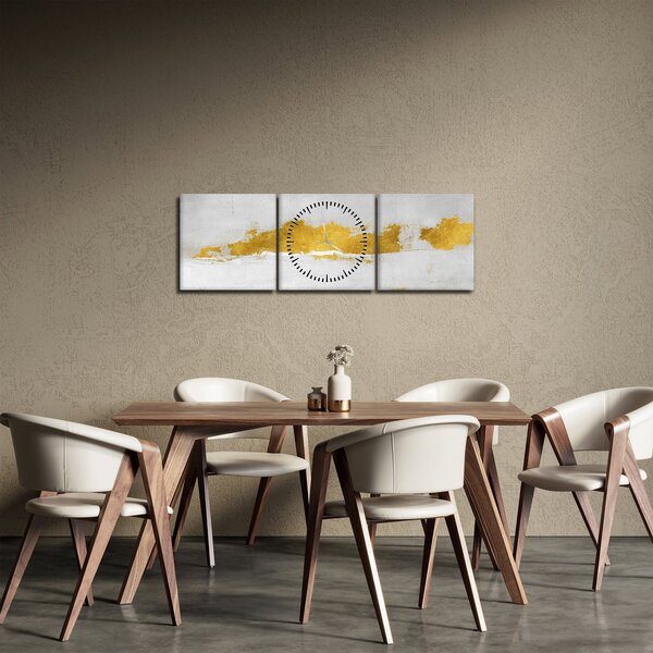 Kép - Arany és szürke vonások (órával) (90x30 cm)