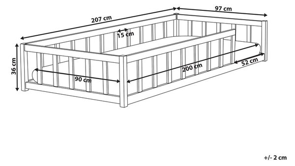 Gyerekágy Fenyő MEYMAC 90 x 200 cm Fehér