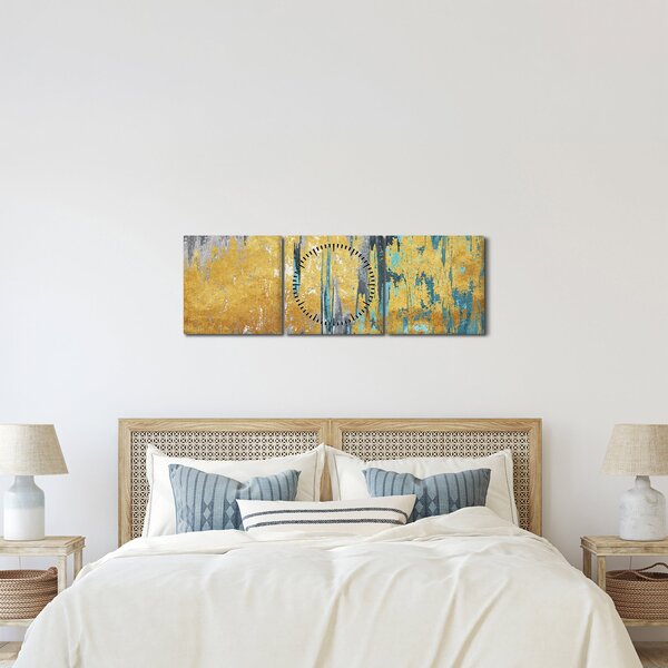 Kép - Arany design (órával) (90x30 cm)