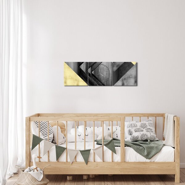 Kép - Texturált formák (órával) (90x30 cm)