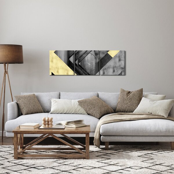 Kép - Texturált formák (órával) (90x30 cm)