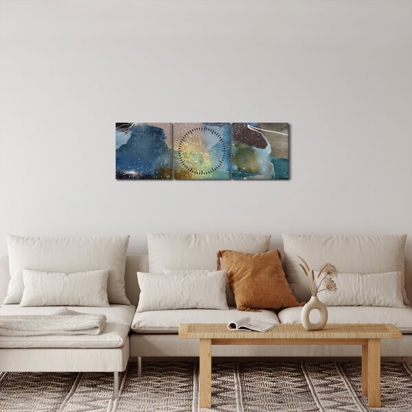 Kép - Akvarell absztrakció (órával) (90x30 cm)