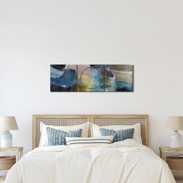Kép - Akvarell absztrakció (órával) (90x30 cm)